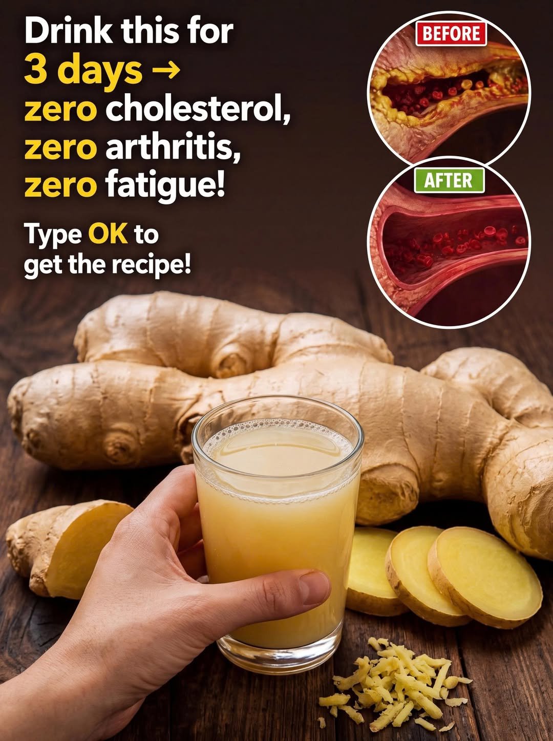 Drink this for JUST 3 days and every symptom disappears: zero cholesterol, zero arthritis, zero fatigue. Absolute and permanent results