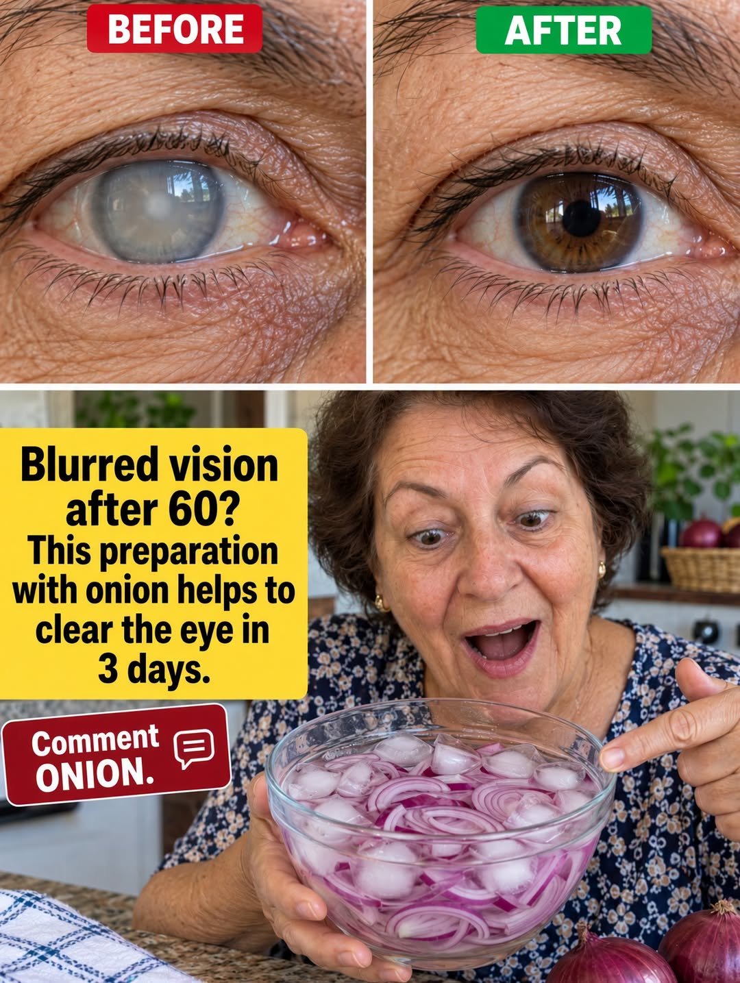 Blurred Vision After 60: Can Onion Really Clear the Eyes in 3 Days?